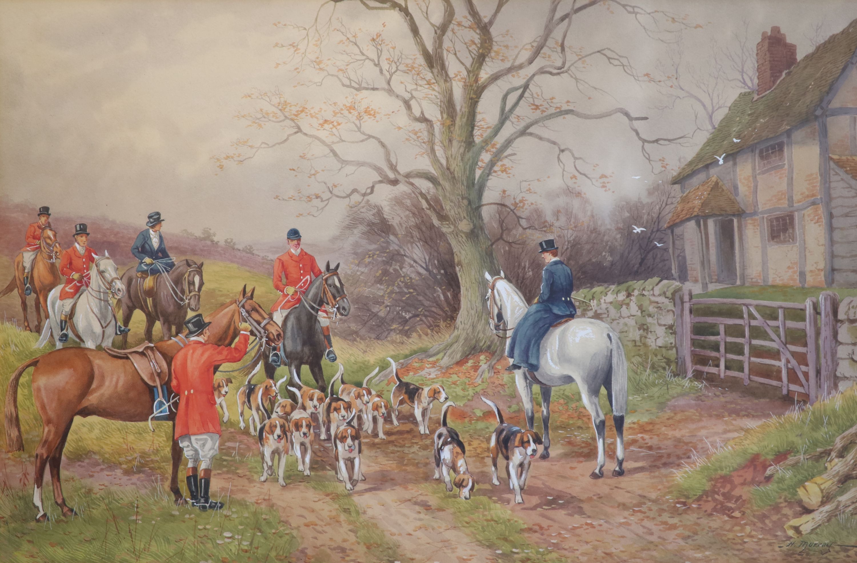 William Murray (1843-1897) Hunting scenes 11.5 x 17.25in.